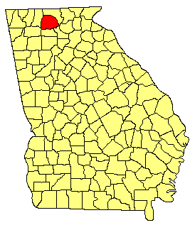 map of georgia - gilmer county highlighted